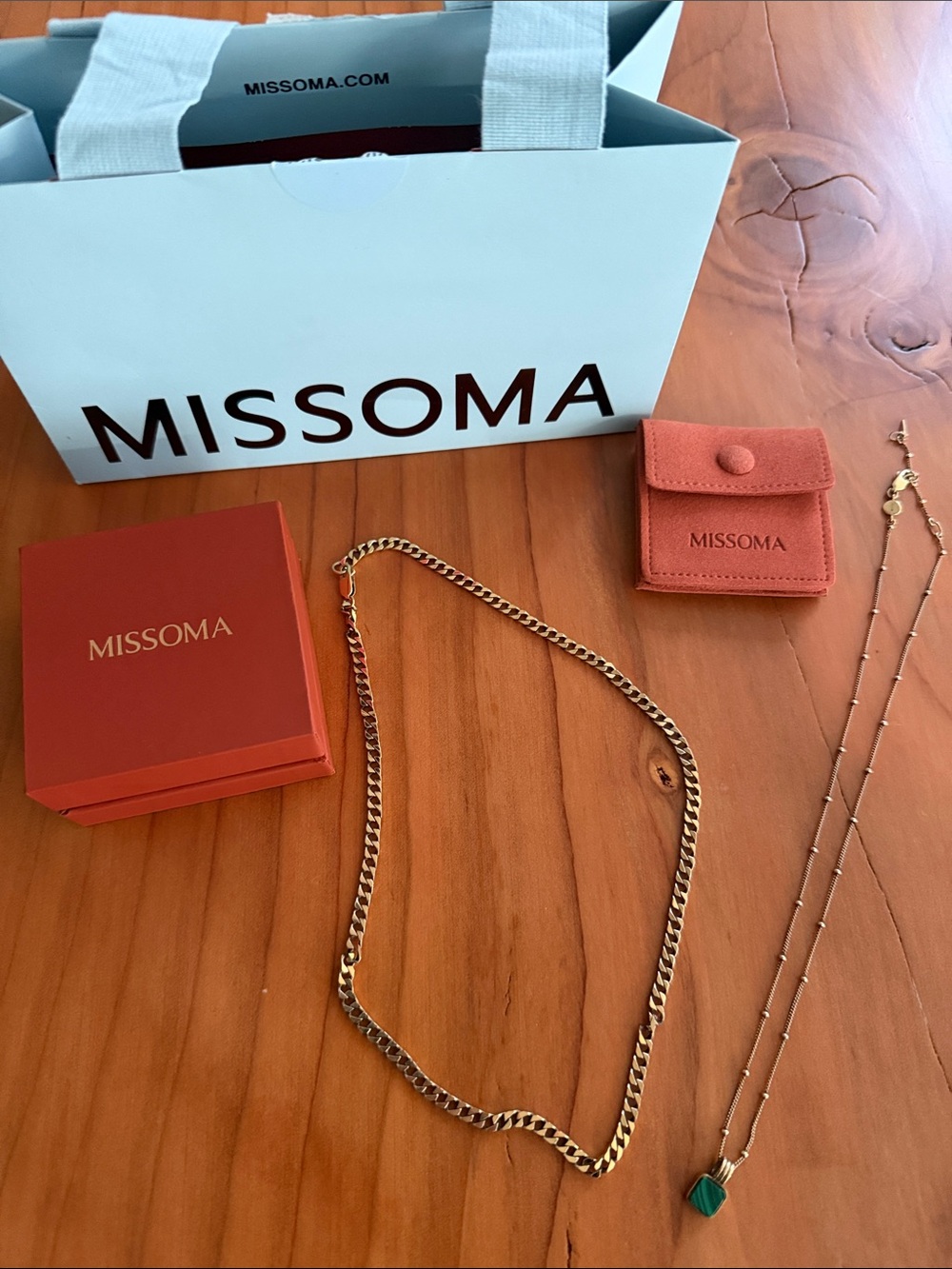 Missoma Gold Curb Chain Necklace and Stalactite necklace - Polished Gold